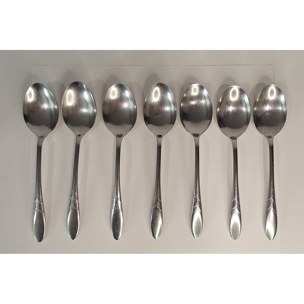 Oneida Debonair 6‎ 7/8 Inches Soup Spoons Lot Of 7 Flatware Silverware